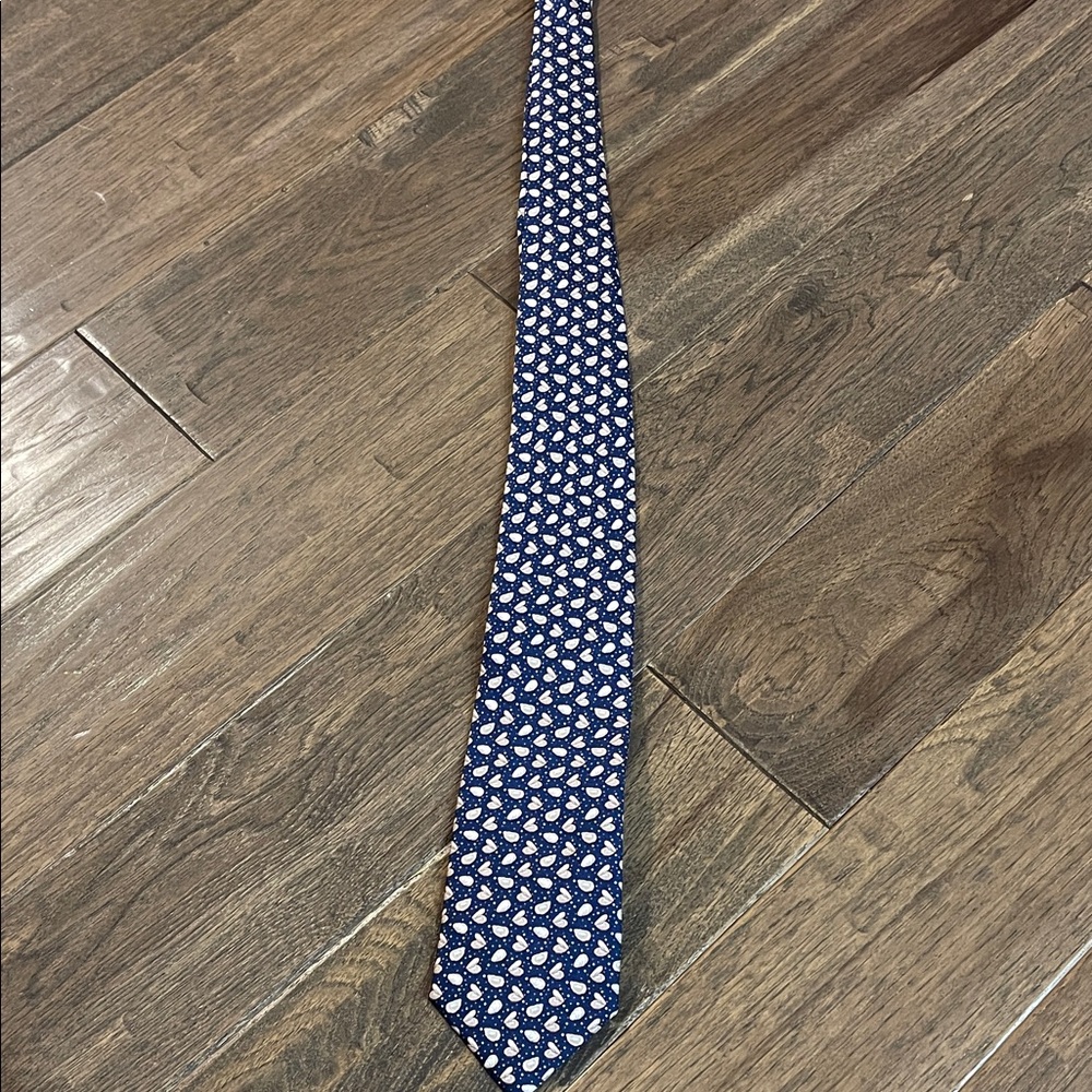 Elegant Navy and White Men's Tie